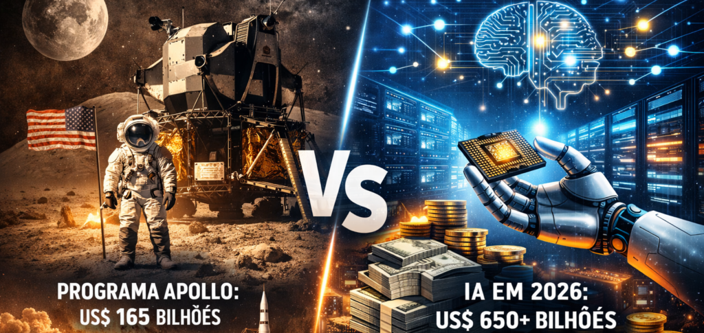 A corrida bilionária da IA: Big Techs gastam mais do que a missão à Lua em 2026