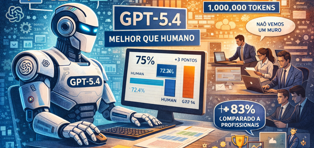 GPT-5.4 supera humanos em tarefas de computador e marca nova etapa da IA no trabalho digital