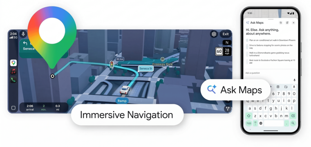 Google leva Gemini ao Maps e transforma navegação em experiência interativa com IA